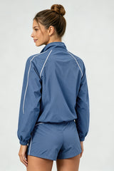 Women's Outdoor Color-Matched Casual Jacket And Shorts Sets