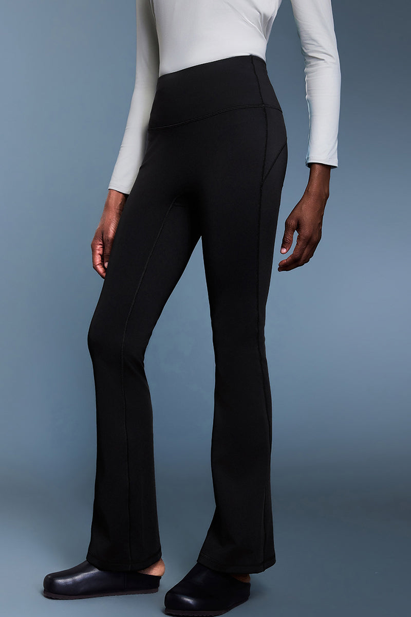 Women High-Waisted Flared Fleece-Lined Sculpting Yoga Leggings