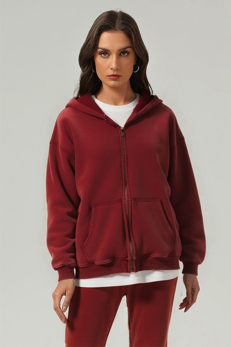 Unisex Wax-Dye Washed Fleece Hoodie