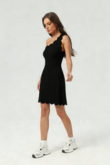 Women's Athletic Petal Asymmetrical One-shoulder Tenni Dress