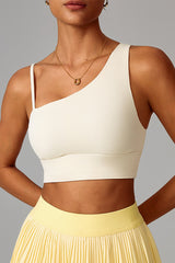 Women Asymmetric Single-Strap Quick-Dry Sports Bra