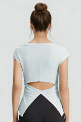Women's Summer V-neck Pleated Sleeveless Cut Out Tank Top