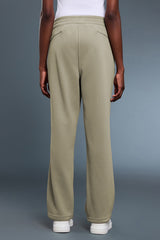 Women Loose Fleece-Lined Straight-Leg Comfortable Casual Workout Pants