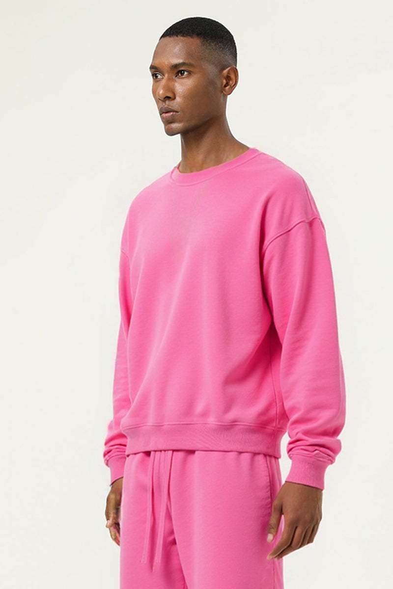 Men's Athletic Pure Color Round neck  Fleece Pullover