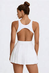 Women's Summer Sports Quick-Dry  Solid Pleated Tennis Dress