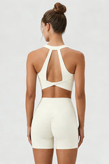Women's Halterneck Cutout Twist Back Sports Bra