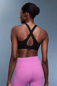 Women Front-Zip Adjustable-Strap Supportive Sports Bra