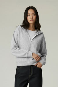 Women Hooded Semi-Zip Thermal Self-Heating Comfortable Casual Sweatshirt