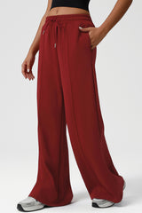 Women High-Waist Drawstring Wide-Leg Yoga Lounge Pants