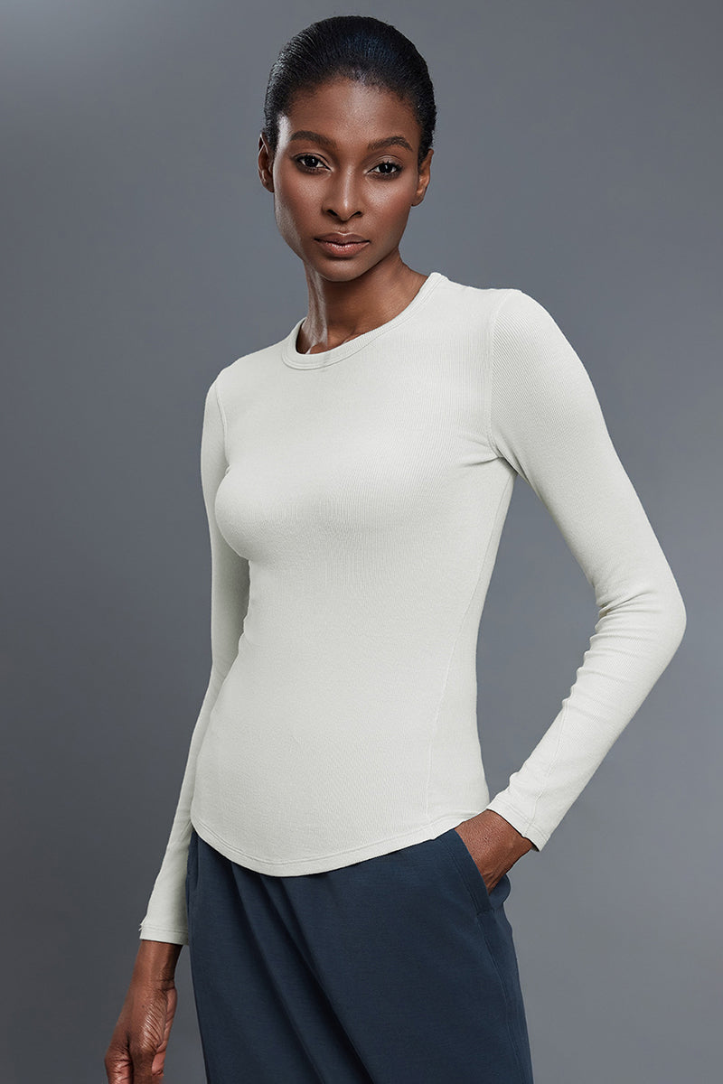 Women Slim-Fit Modal Comfort Yoga Long Sleeve Workout Top