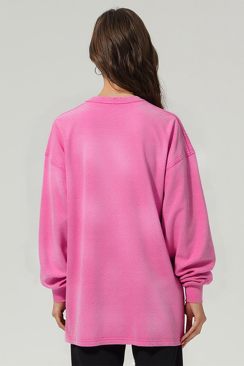 Unisex Retro Washed Long Sleeve Tee: Snow Wash Vintage Cotton Design