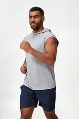 Men's Summer Quick-Dry Cool Sleeveless Hooded Tank Top