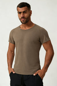 Men's Summer Round Neck Cooling Solid Sports T-shirt