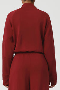Women Thickened Half-Zip Adjustable-Hem Workout Hoodie