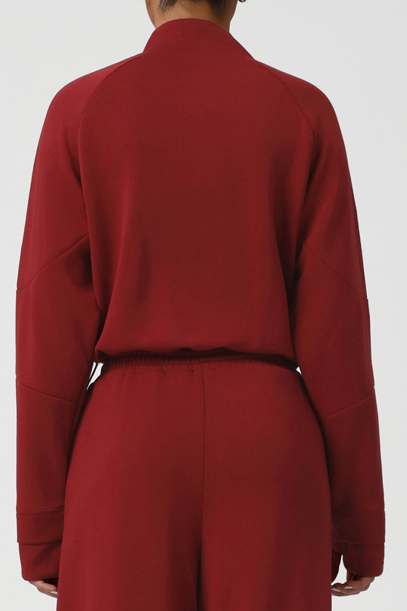 Women Thickened Half-Zip Adjustable-Hem Workout Hoodie