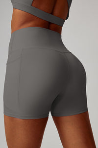 Women High-Waist Quick-Dry Pocket Yoga Shorts
