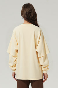 Men/Women Casual Loose Fit Long Sleeve Layered T-Shirt