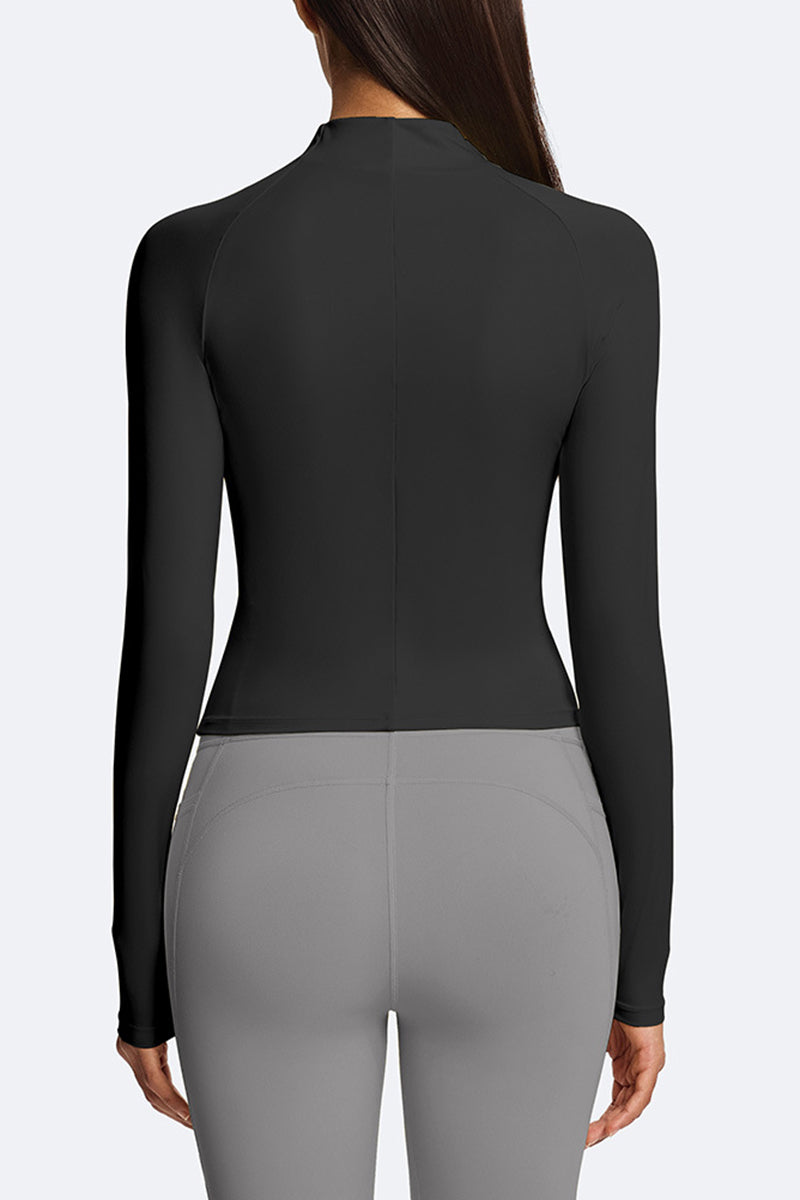 Women Semi-Zip Slim Fit Long Sleeve Athletic Top