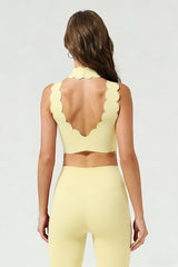 Women's Athletic Petal Mock-Neck Backless Tank Top