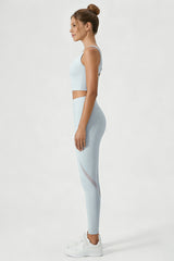 Women's Yoga Sets:Butterfly Back Bra And Mesh Panel Leggings