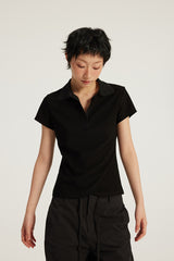 Women Slim Fit Polo Shirt - American Style Waist-Cinching Sport Top