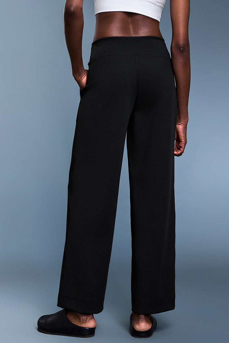 Women Loose Straight Leg Fleece-Lined Yoga Running Sweatpants