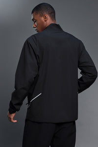 Men Outdoor Water-Resistant Fleece-Lined Stand Collar Jacket