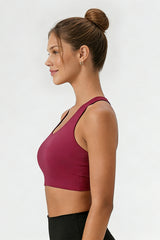 Women's Thin Strap U-Neck Naked Feel Breathable Sport Bra