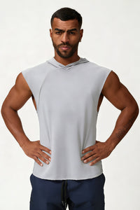 Men's Summer Quick-Dry Cool Sleeveless Hooded Tank Top