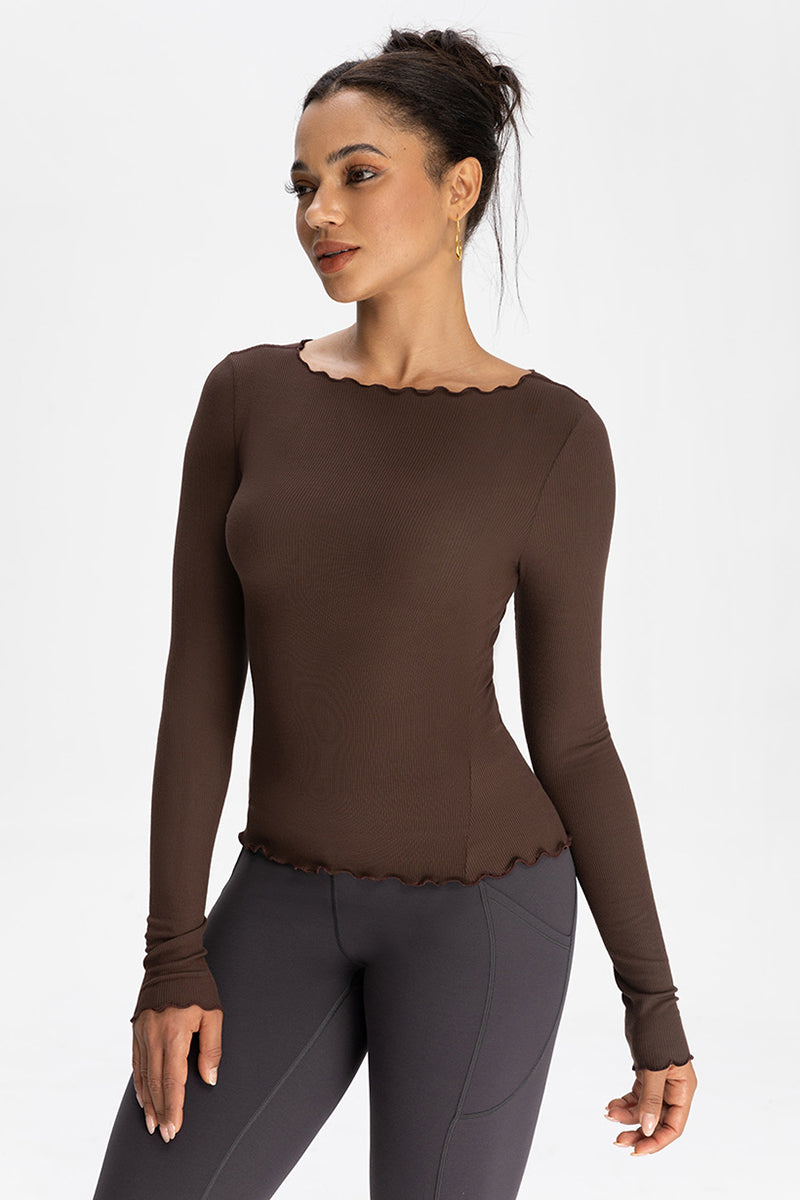 Women Wave-Edge Modal Yoga Long Sleeves