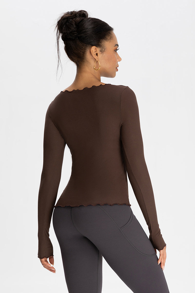 Women Wave-Edge Modal Yoga Long Sleeves