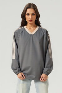 Unisex Casual Retro Contrast Stripe Hoodie