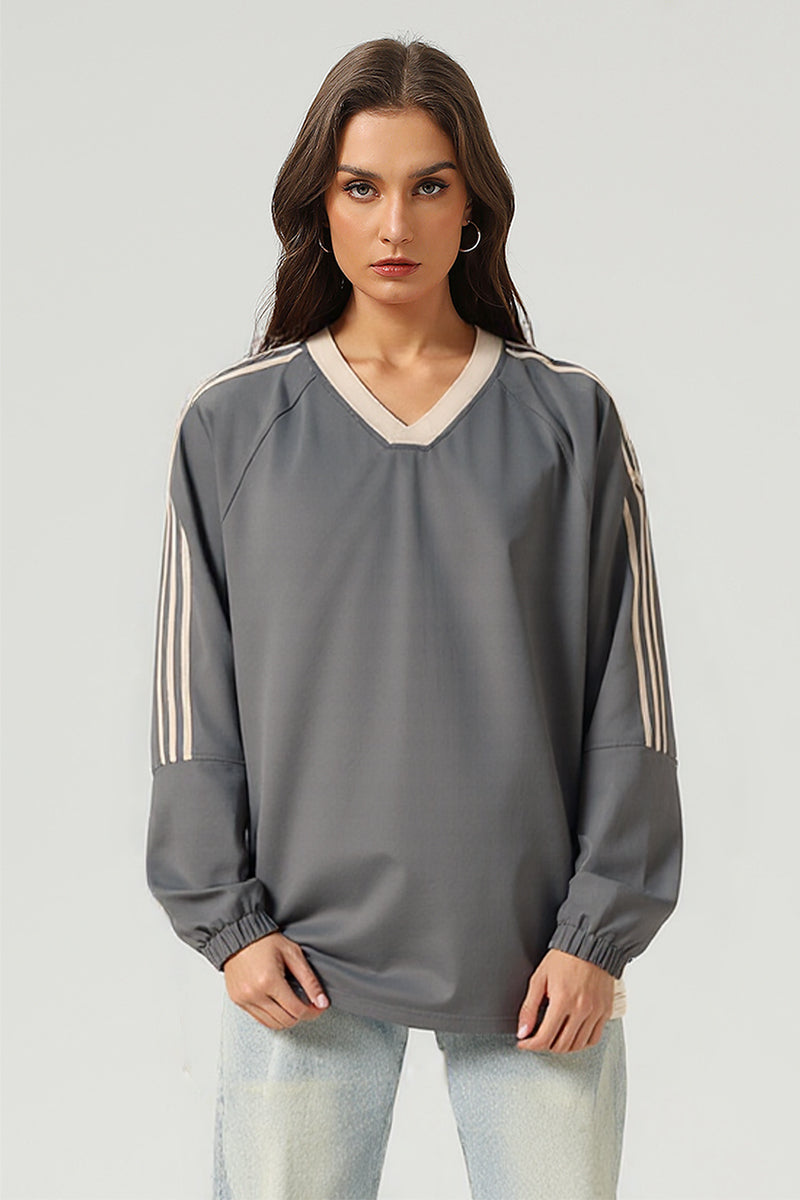 Unisex Casual Retro Contrast Stripe Hoodie