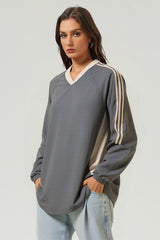 Unisex Casual Retro Contrast Stripe Hoodie