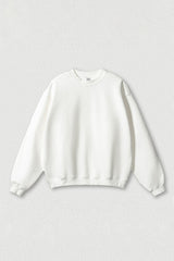 Loose fleece-lined thick round-neck sweatshirt