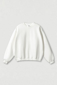 Loose fleece-lined thick round-neck sweatshirt