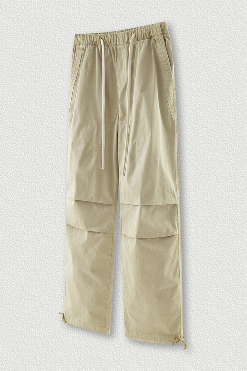 Men's Washed Cotton Pants - Relaxed Fit Casual Trousers
