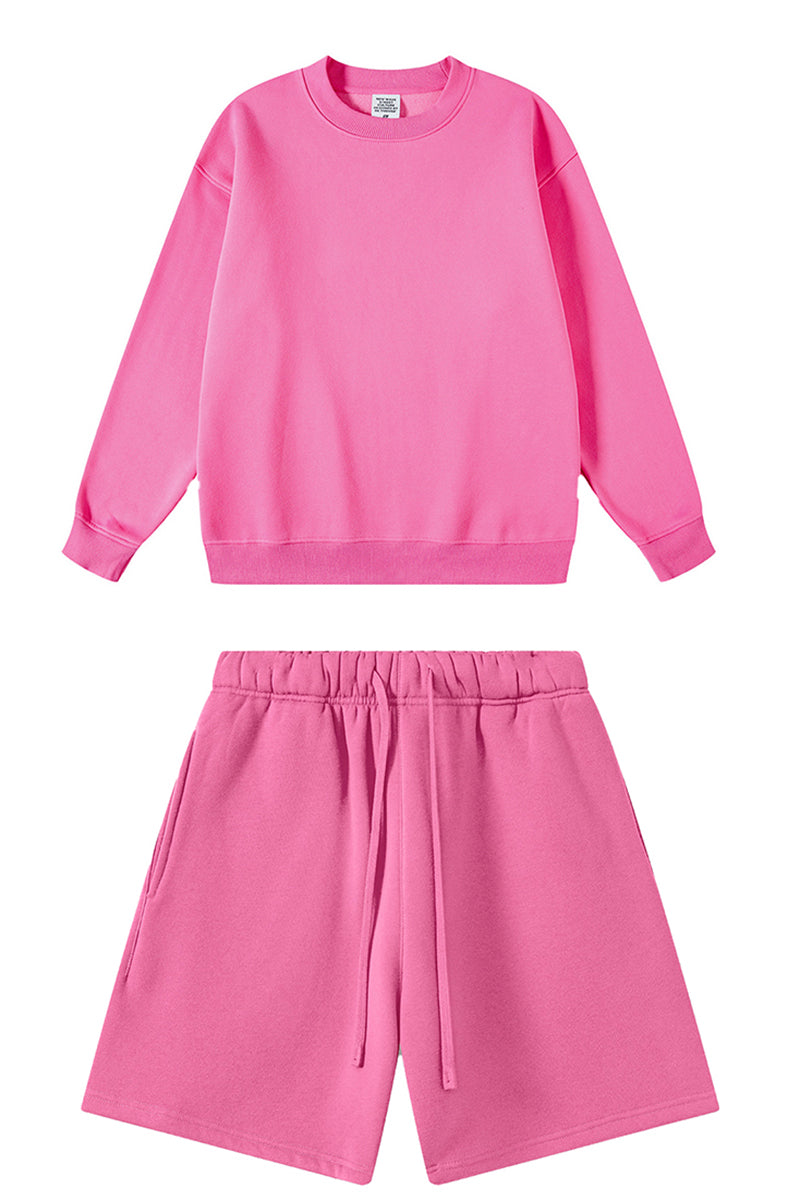 Men's Athletic Set:Round-neck Pullover And Shorts