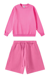 Men's Athletic Set:Round-neck Pullover And Shorts