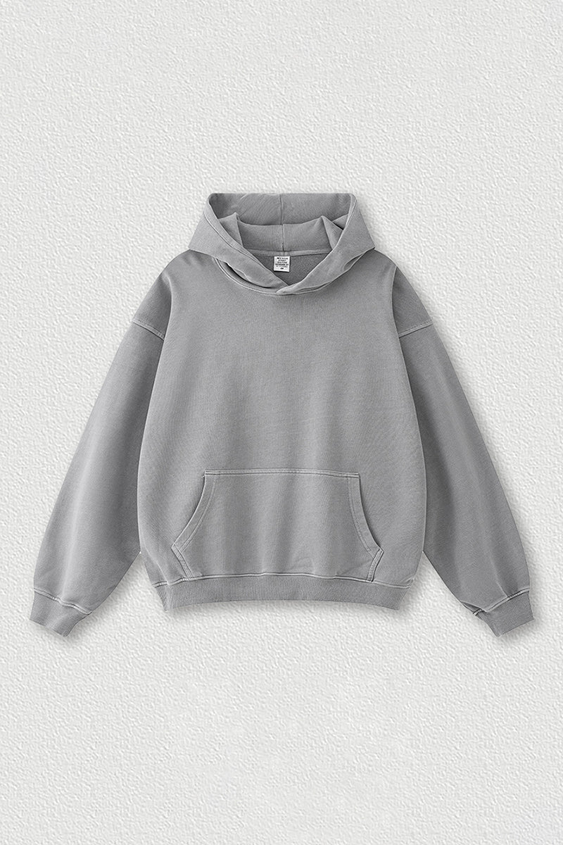 Washed loose hooded knitted plus-size sweatshirt