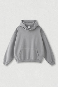 Washed loose hooded knitted plus-size sweatshirt