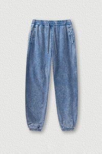 Lightweight Washed Joggers - Distressed Casual Sweatpants for Spring/Summer