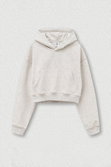 Women's Big Pocket Hooded Sweatshirt Cropped Top