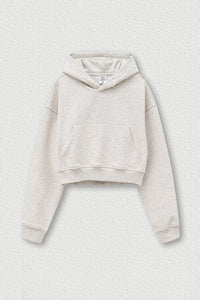 Women's Big Pocket Hooded Sweatshirt Cropped Top