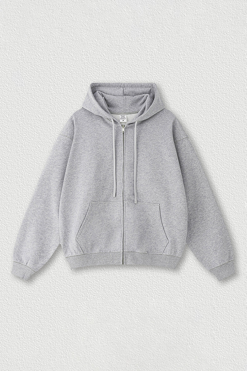 Oversized Terry Fleece Zip Hoodie | Cozy Unisex Lounge Jacket