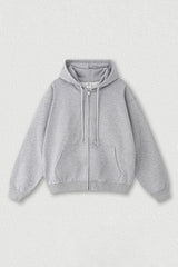 Oversized Terry Fleece Zip Hoodie | Cozy Unisex Lounge Jacket
