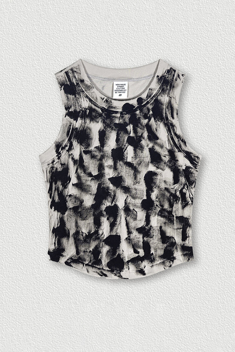 Women's Distressed Washed Tank Top - Streetwear Style