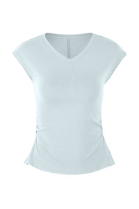 Women's Summer V-neck Pleated Sleeveless Cut Out Tank Top