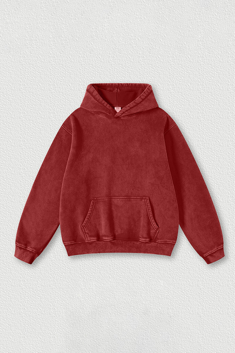 Heavyweight washed velvet hooded sweatshirt
