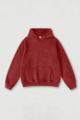 Heavyweight washed velvet hooded sweatshirt